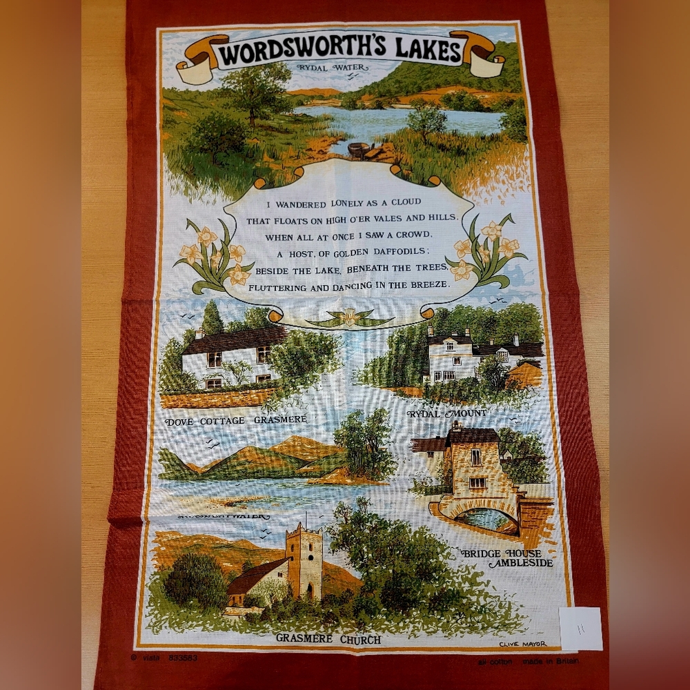 Vintage Wordsworth’s Lakes Tea Towel – Literary Lake District